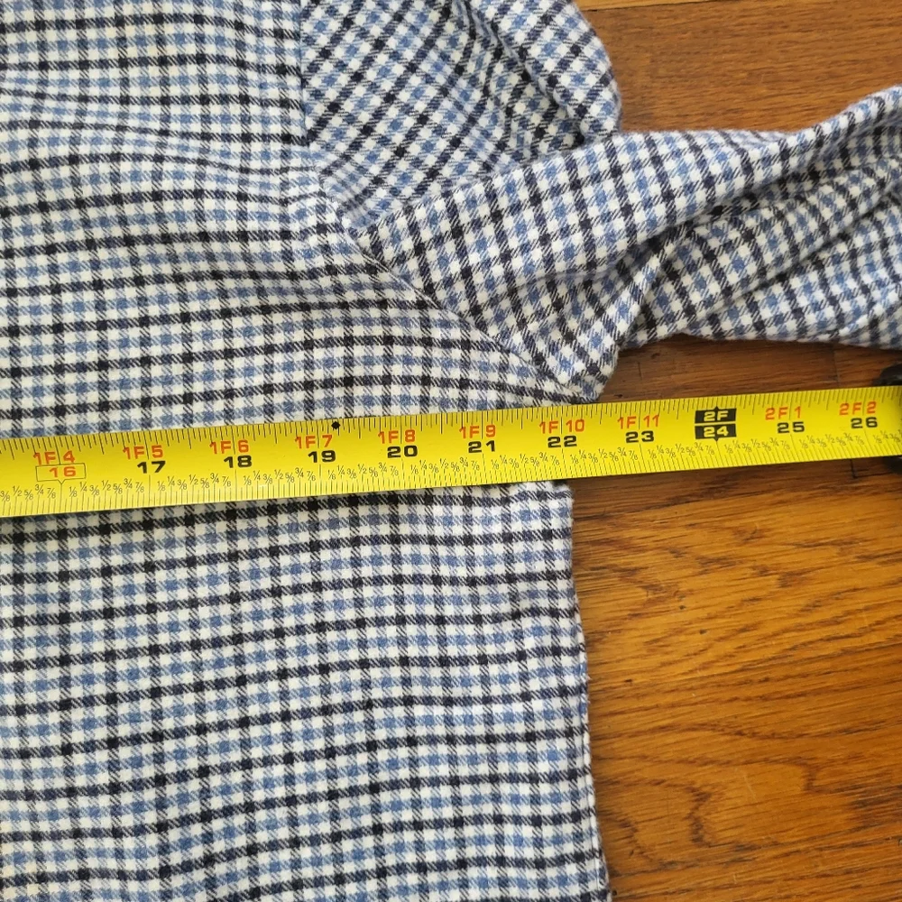 Polo Ralph Lauren Men Medium Flannel Blue Button Down Dress‎ Shirt Long Sleeve